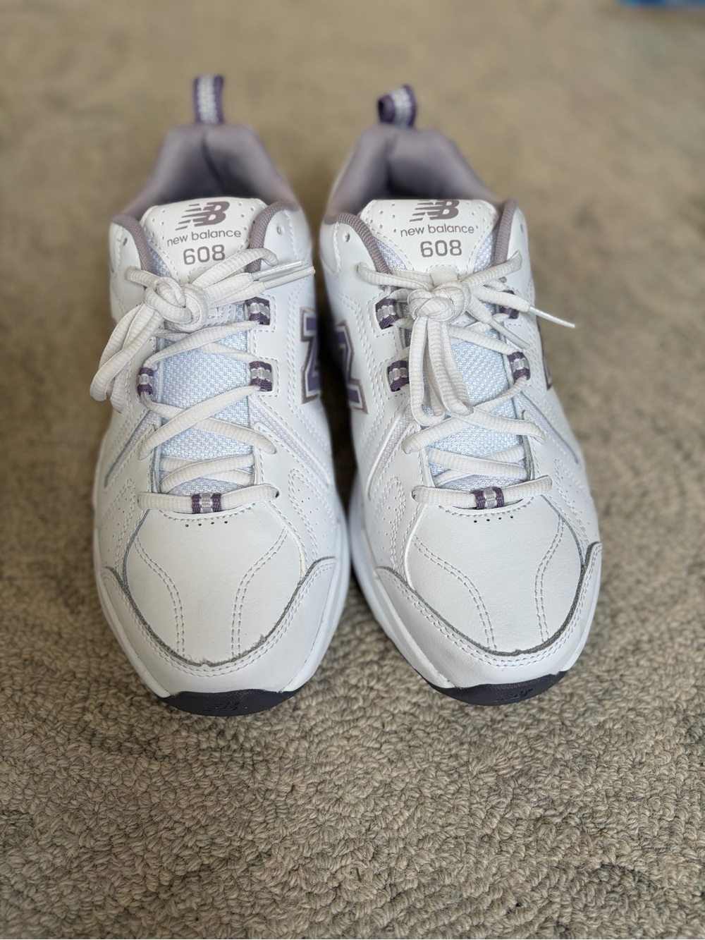 New Balance 608 White Purple Walking Sneakers Wide Comfort Shoes Women’s 8 - Picture 7 of 13